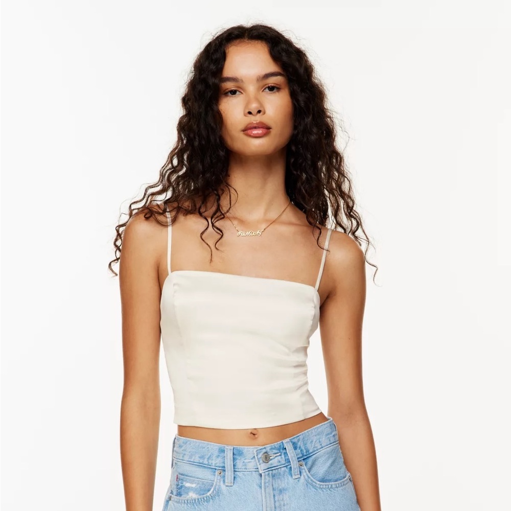 Aritzia Sunday Best Bisou Camisole in Light Birch color, Size M